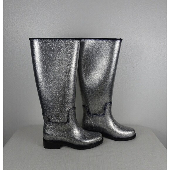 MELISSA Thermal Seasonal Rainboots Women's Boots Silver Lugged New Size 6 - Picture 6 of 11